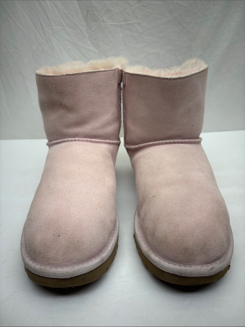 UGG Pink Short Shearling Slip-On Boots, SZ 8